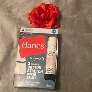 3 Pack Hanes Originals Women's Boxer Briefs - Size 9/2X